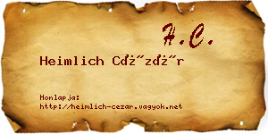 Heimlich Cézár névjegykártya